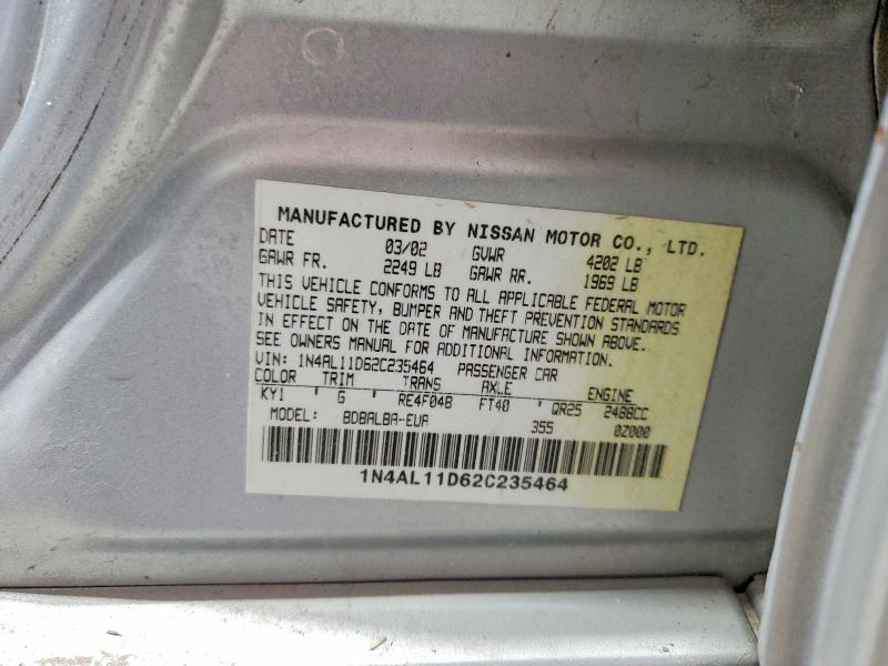 2002 Nissan Altima მანქანა იყიდება აუქციონზე, vin: 1N4AL11D62C235464, აუქციონის ნომერი: 71052086