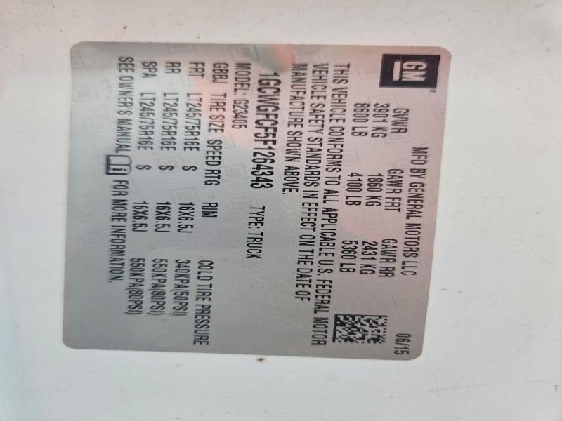 Продажа на аукционе авто 2015 Chevrolet Express G2500, vin: 1GCWGFCF5F1264343, номер лота: 69751506