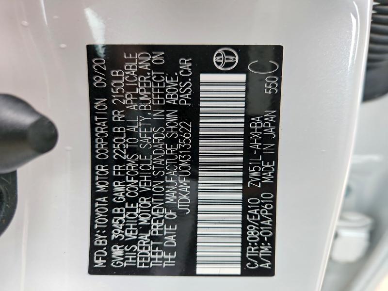 Aukcja sprzedaży 2021 Toyota Prius, vin: JTDKAMFU0M3135622, numer aukcji: 67214346