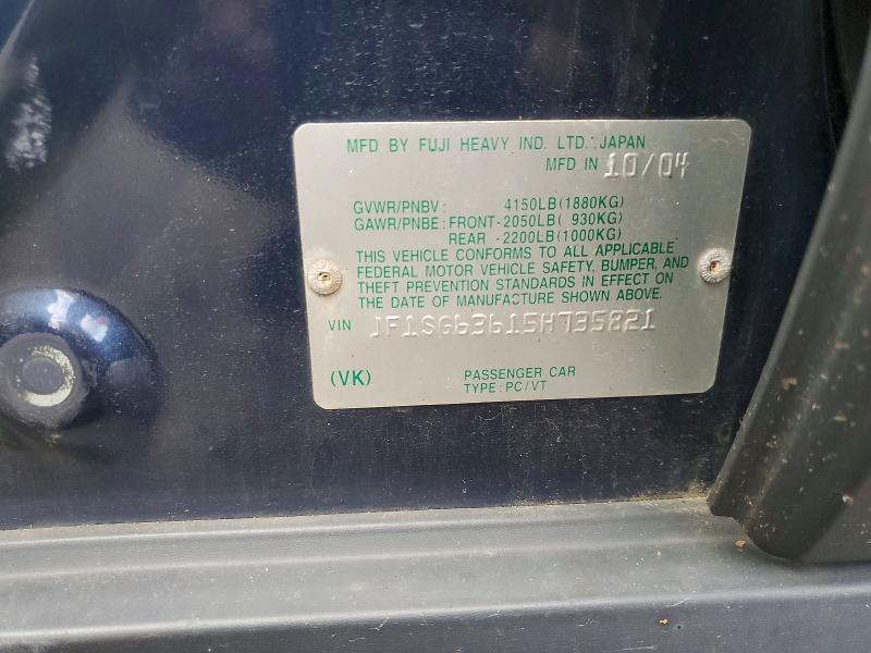 68075126 :رقم المزاد ، JF1SG63615H735821 vin ، 2005 Subaru Forester مزاد بيع