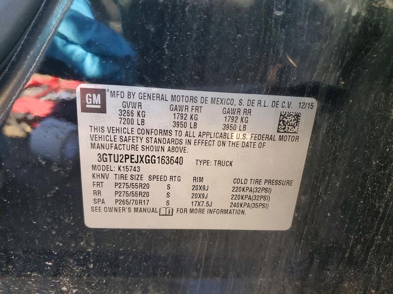 Aukcja sprzedaży 2016 Gmc Sierra, vin: 3GTU2PEJXGG163640, numer aukcji: 69704146
