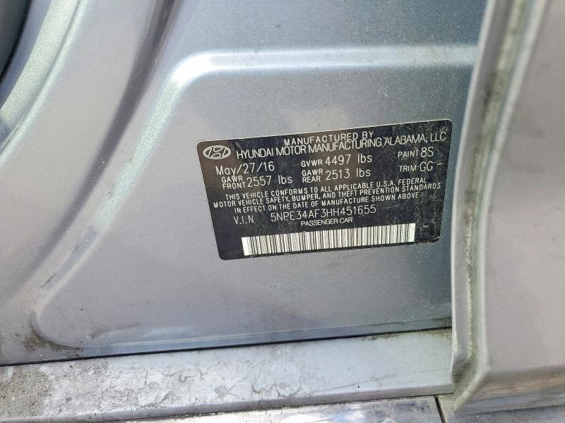 Aukcja sprzedaży 2017 Hyundai Sonata, vin: 5NPE34AF3HH451655, numer aukcji: 70100326