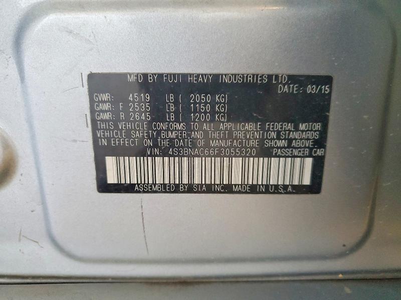 67927036 :رقم المزاد ، 4S3BNAC66F3055320 vin ، 2015 Subaru Legacy مزاد بيع