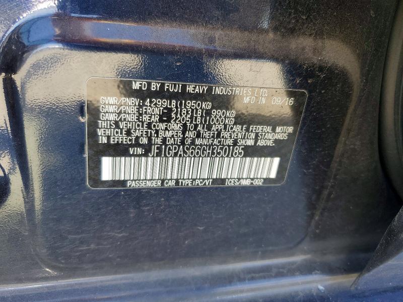 67317006 :رقم المزاد ، JF1GPAS66GH350185 vin ، 2016 Subaru Impreza مزاد بيع