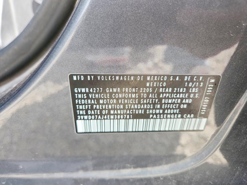 Продажа на аукционе авто 2014 Volkswagen Jetta, vin: 3VWD07AJ4EM386781, номер лота: 67423326