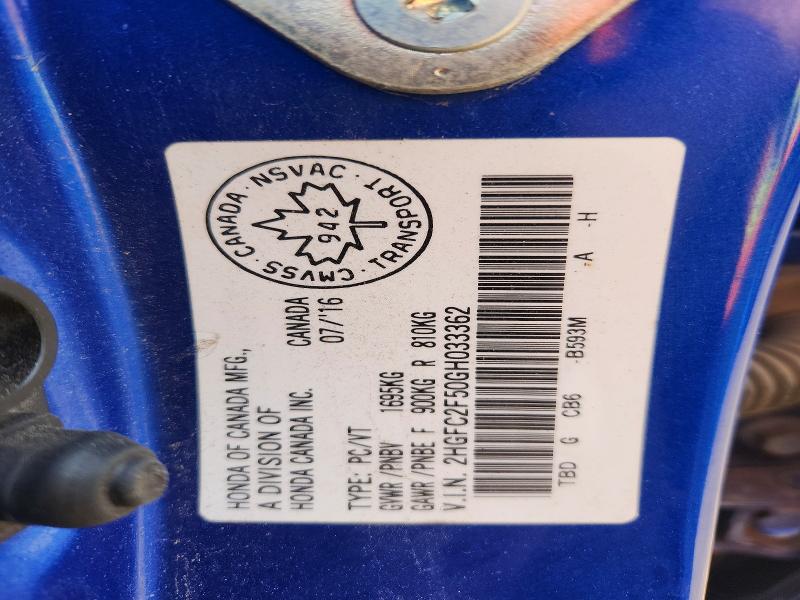 Aukcja sprzedaży 2016 Honda Civic, vin: 2HGFC2F50GH033362, numer aukcji: 69136146