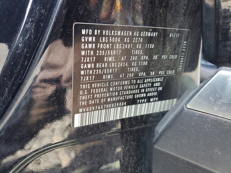 Aukcja sprzedaży 2017 Volkswagen Tiguan, vin: WVGSV7AX7HK025004, numer aukcji: 68187466