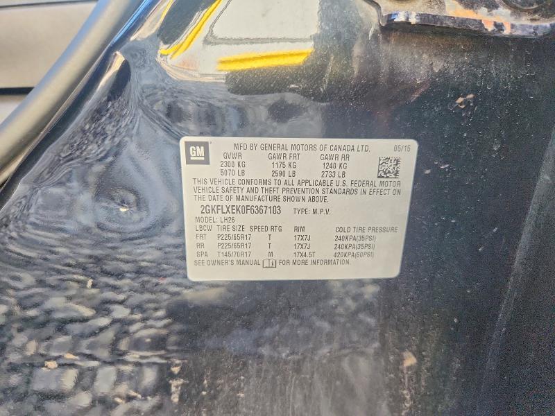 Aukcja sprzedaży 2015 Gmc Terrain, vin: 2GKFLXEK0F6367103, numer aukcji: 68639116