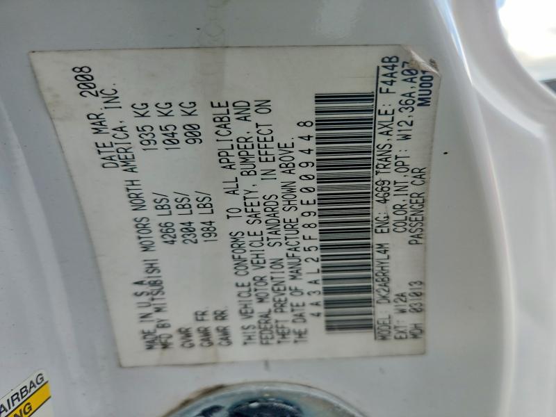 Aukcja sprzedaży 2009 Mitsubishi Eclipse, vin: 4A3AL25F89E009448, numer aukcji: 68363096