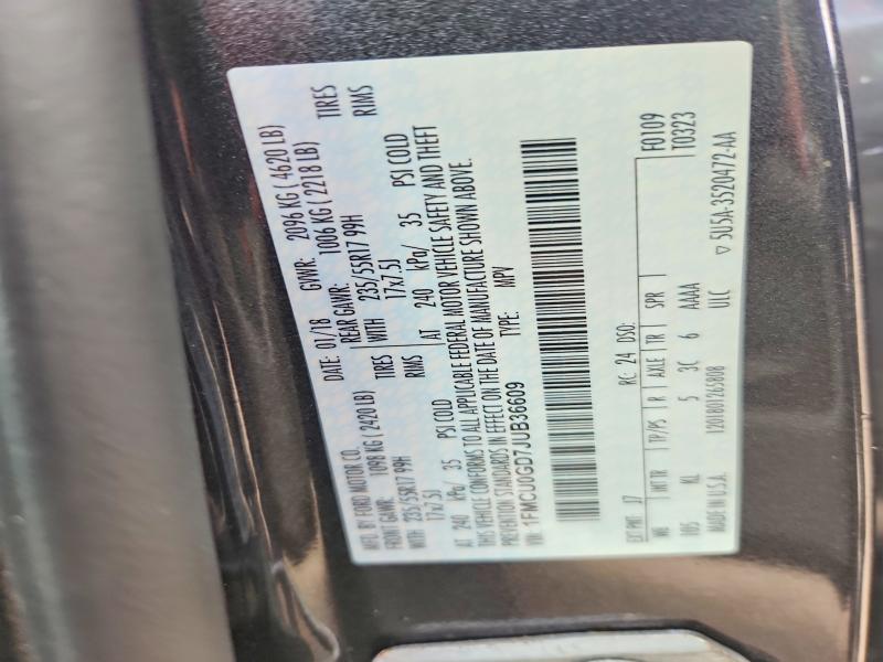Продажа на аукционе авто 2018 Ford Escape, vin: 1FMCU0GD7JUB36609, номер лота: 67974886