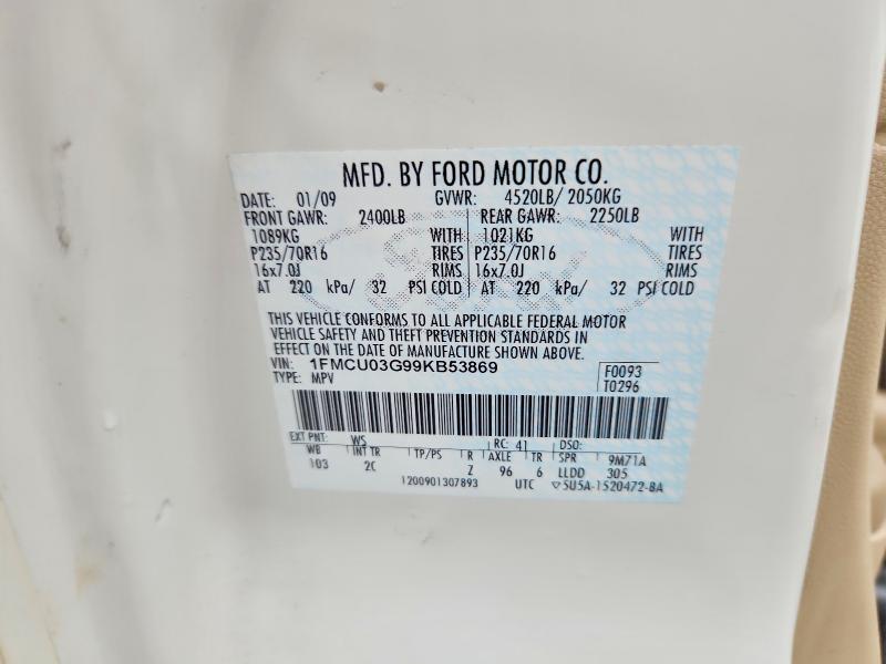Продажа на аукционе авто 2009 Ford Escape, vin: 1FMCU03G99KB53869, номер лота: 70611336