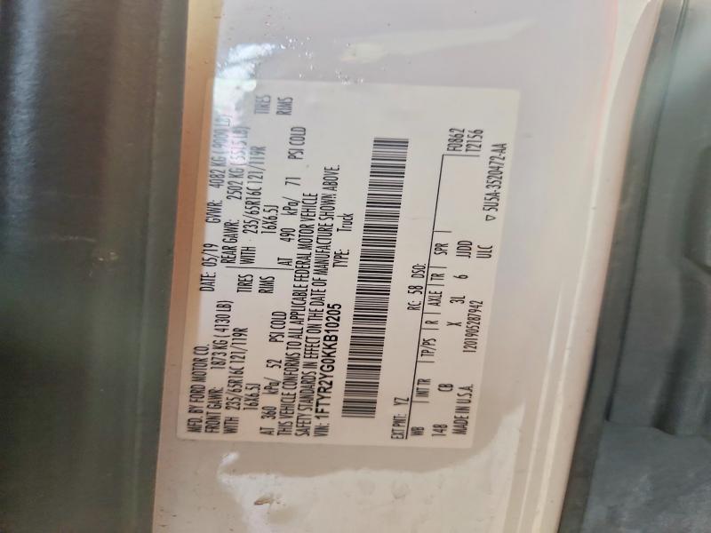 66609496 :رقم المزاد ، 1FTYR2YG0KKB10205 vin ، 2019 Ford Transit مزاد بيع