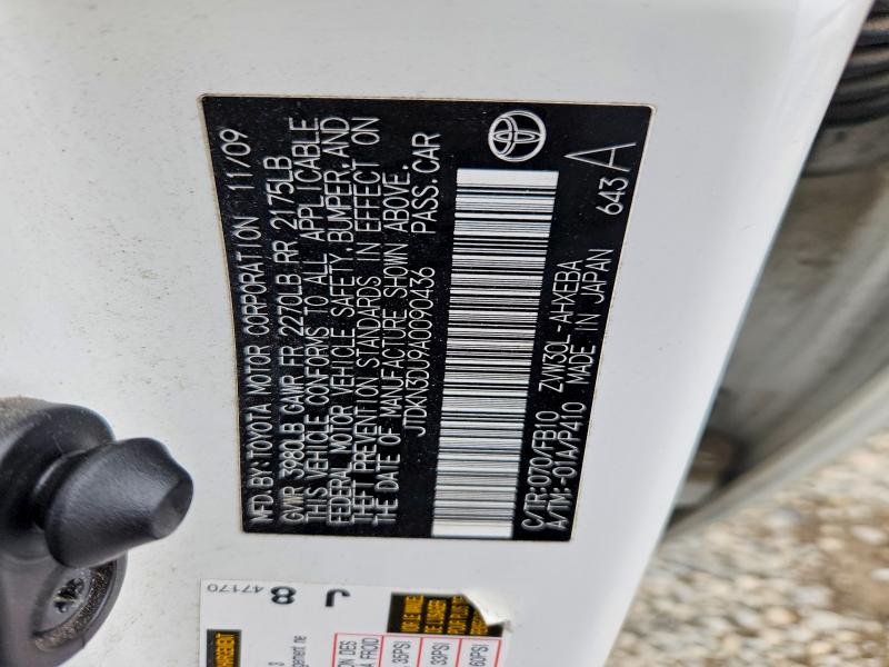 Aukcja sprzedaży 2010 Toyota Prius, vin: JTDKN3DU9A0090436, numer aukcji: 70992676