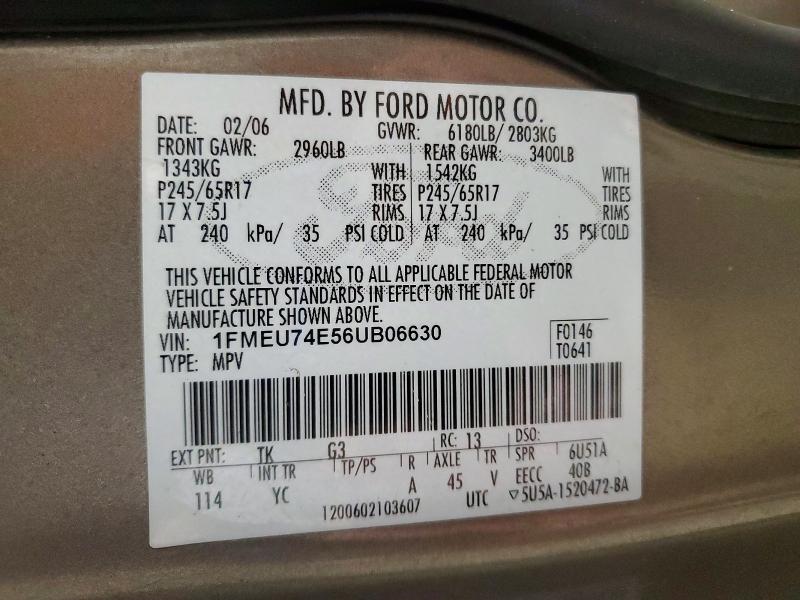 Продажа на аукционе авто 2006 Ford Explorer, vin: 1FMEU74E56UB06630, номер лота: 69377996