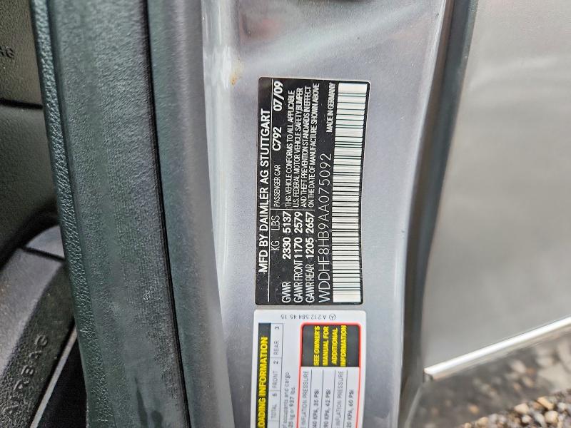 2010 Mercedes-benz E მანქანა იყიდება აუქციონზე, vin: WDDHF8HB9AA075092, აუქციონის ნომერი: 69764926