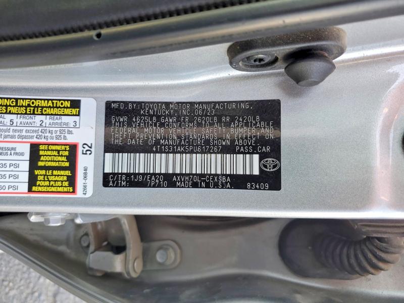 Aukcja sprzedaży 2023 Toyota Camry Hybrid, vin: 4T1S31AK5PU617267, numer aukcji: 67455456