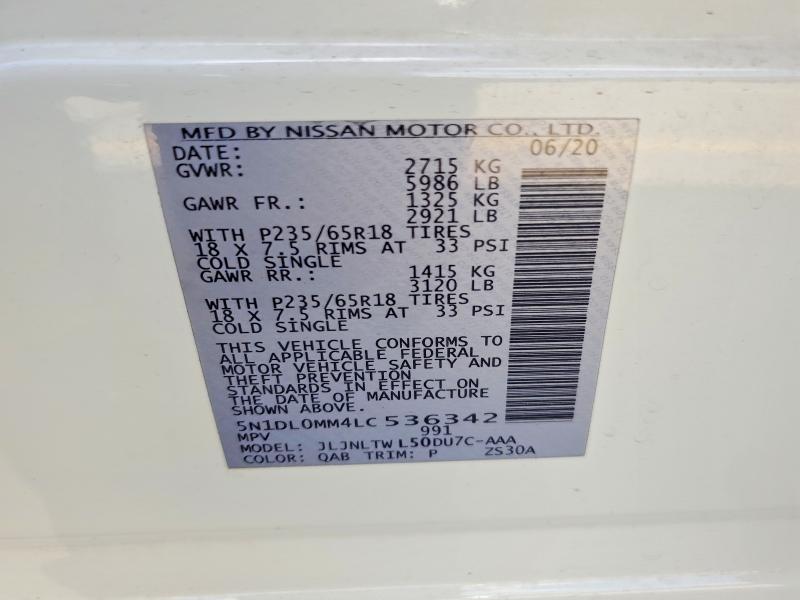 Aukcja sprzedaży 2020 Infiniti Qx60, vin: 5N1DL0MM4LC536342, numer aukcji: 67413866