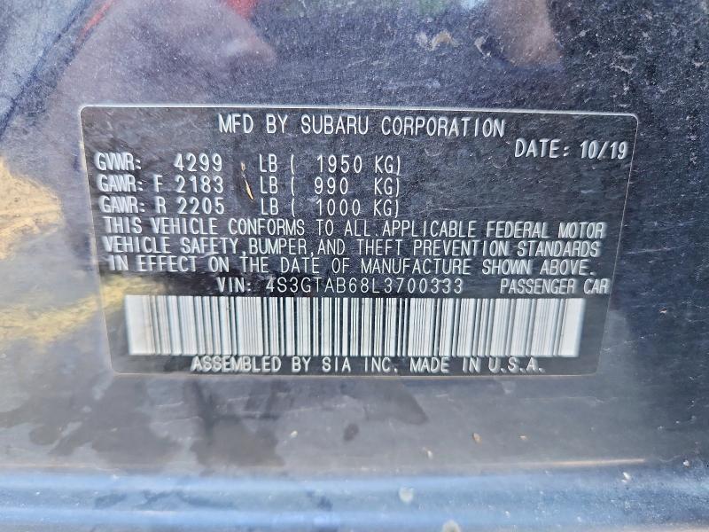 Продажа на аукционе авто 2020 Subaru Impreza, vin: 4S3GTAB68L3700333, номер лота: 69695936