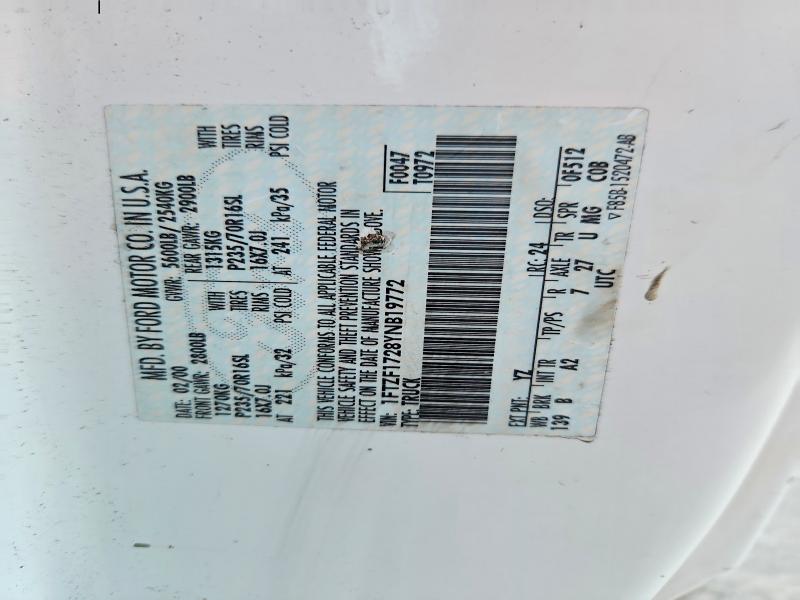 Aukcja sprzedaży 2000 Ford F150, vin: 1FTZF1728YNB19772, numer aukcji: 69691856