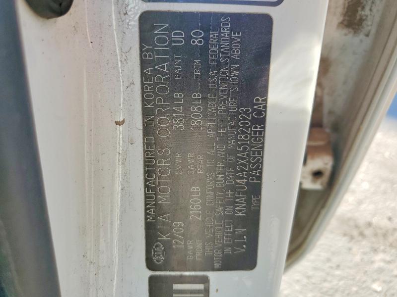69400176 :رقم المزاد ، KNAFU4A2XA5182023 vin ، 2010 Kia Forte مزاد بيع