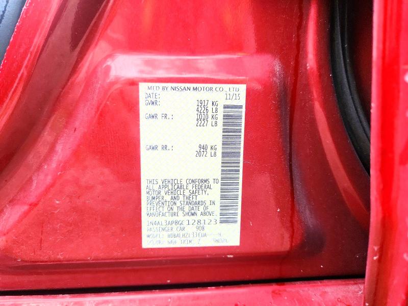 2016 Nissan Altima მანქანა იყიდება აუქციონზე, vin: 1N4AL3AP8GC128123, აუქციონის ნომერი: 68956896