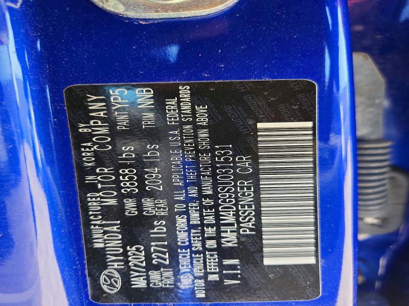 Aukcja sprzedaży 2025 Hyundai Elantra, vin: KMHLM4DG9SU031531, numer aukcji: 67572846
