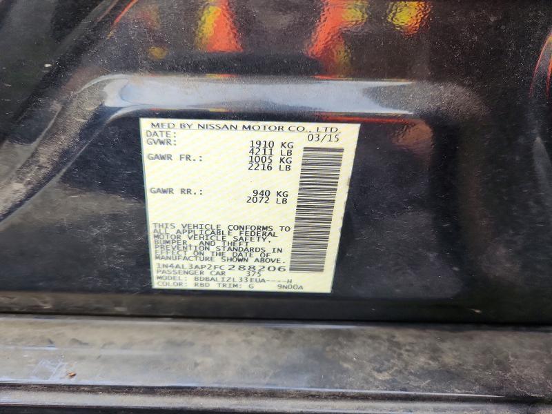 Продажа на аукционе авто 2015 Nissan Altima, vin: 1N4AL3AP2FC288206, номер лота: 68369566
