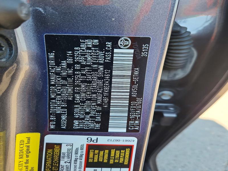 2014 Toyota Camry მანქანა იყიდება აუქციონზე, vin: 4T4BF1FK8ER434612, აუქციონის ნომერი: 70174006