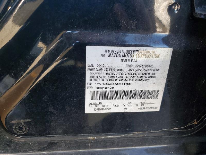 Aukcja sprzedaży 2010 Mazda 6, vin: 1YVHZ8CB6A5M41165, numer aukcji: 68884866