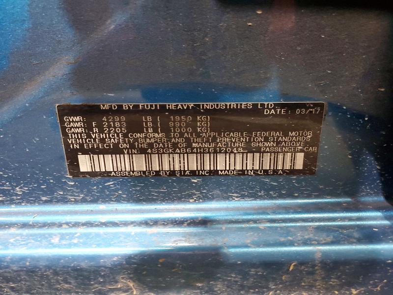 68862156 :رقم المزاد ، 4S3GKAB64H3612048 vin ، 2017 Subaru Impreza مزاد بيع