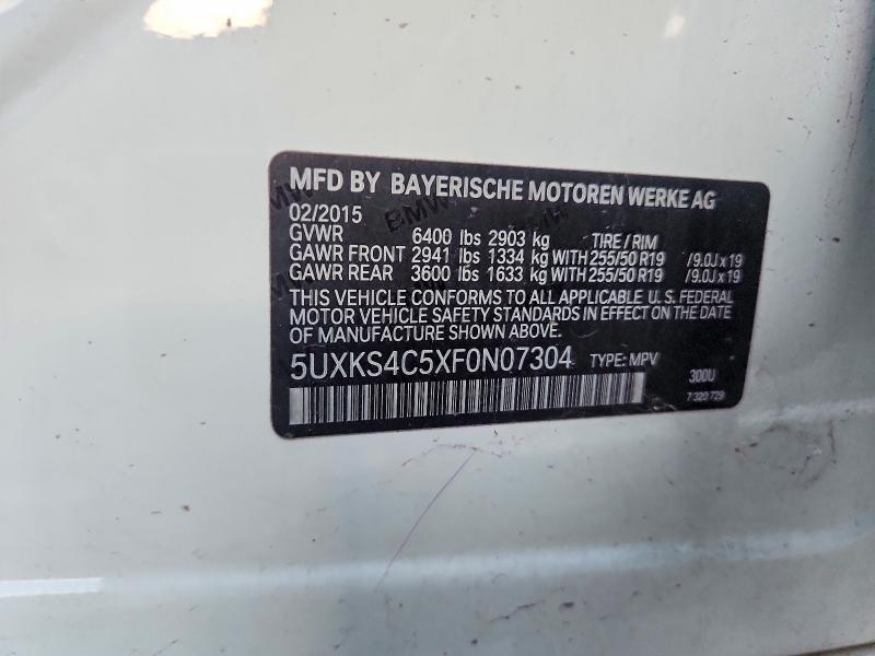68277606 :رقم المزاد ، 5UXKS4C5XF0N07304 vin ، 2015 Bmw X5 مزاد بيع