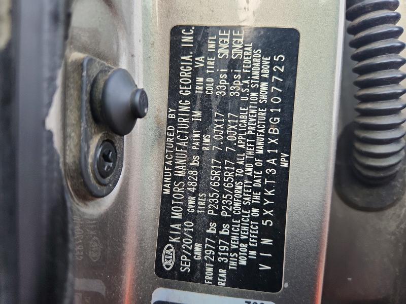 Продаж на аукціоні авто 2011 Kia Sorento, vin: 5XYKT3A1XBG107725, номер лоту: 70188956
