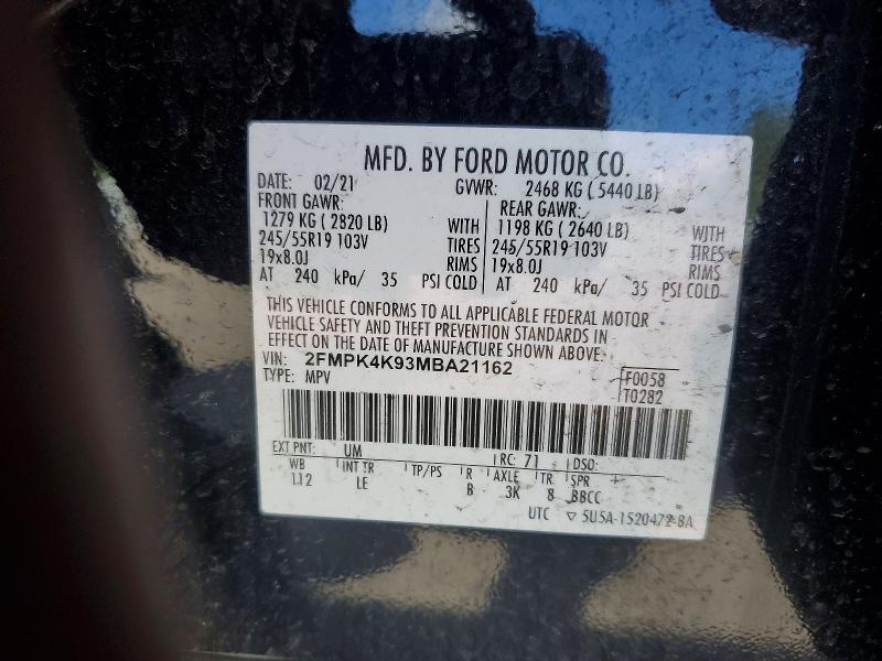 Продажа на аукционе авто 2021 Ford Edge, vin: 2FMPK4K93MBA21162, номер лота: 68742996