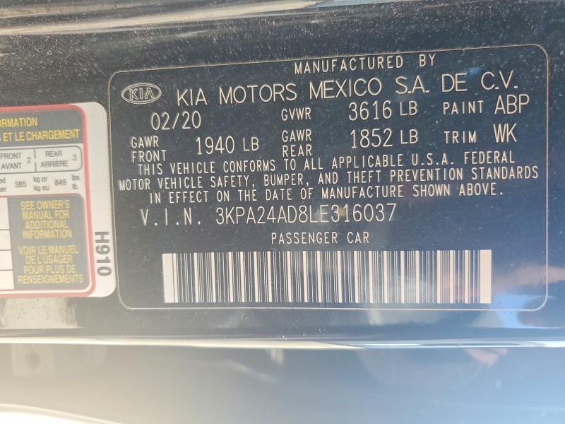 Aukcja sprzedaży 2020 Kia Rio, vin: 3KPA24AD8LE316037, numer aukcji: 67115416