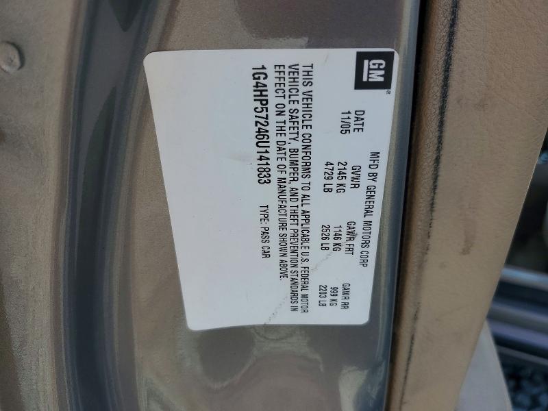 2006 Buick Lucerne მანქანა იყიდება აუქციონზე, vin: 1G4HP57246U141833, აუქციონის ნომერი: 70647666