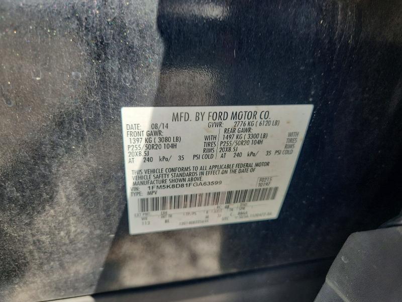 Aukcja sprzedaży 2015 Ford Explorer, vin: 1FM5K8D81FGA63599, numer aukcji: 67456136