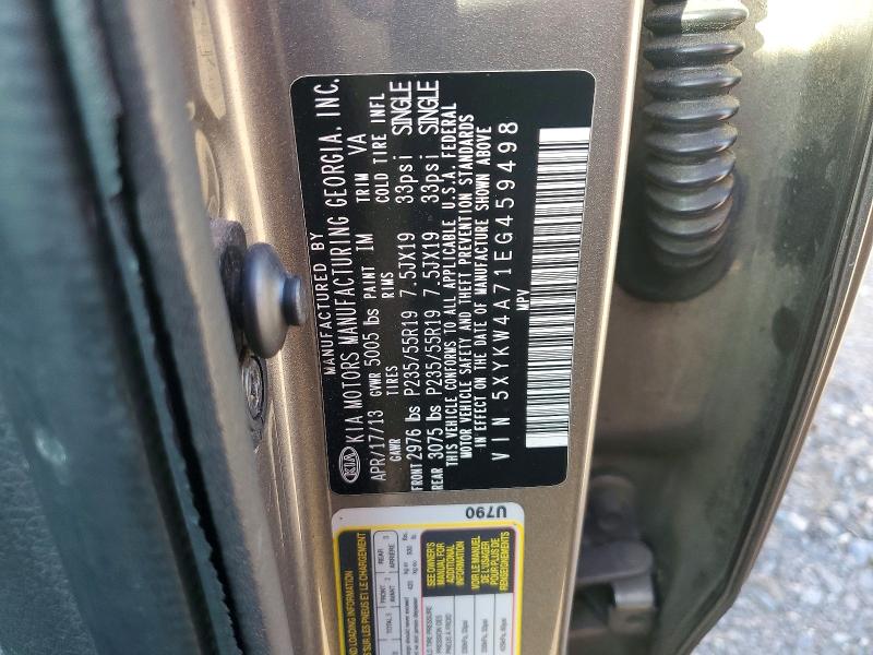 Aukcja sprzedaży 2014 Kia Sorento, vin: 5XYKW4A71EG459498, numer aukcji: 70680716