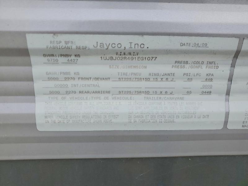 Продаж на аукціоні авто 2009 Jayco 32bhds, vin: IUJBJ02R491EG1077, номер лоту: 66203936