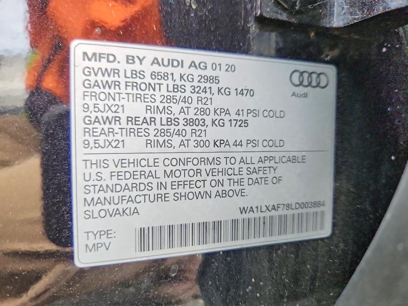 Aukcja sprzedaży 2020 Audi Q7, vin: WA1LXAF78LD003884, numer aukcji: 69554646