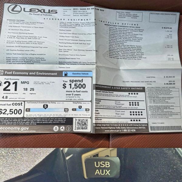 Продаж на аукціоні авто 2015 Lexus Rx 350, vin: 2T2ZK1BA5FC189140, номер лоту: 69519266