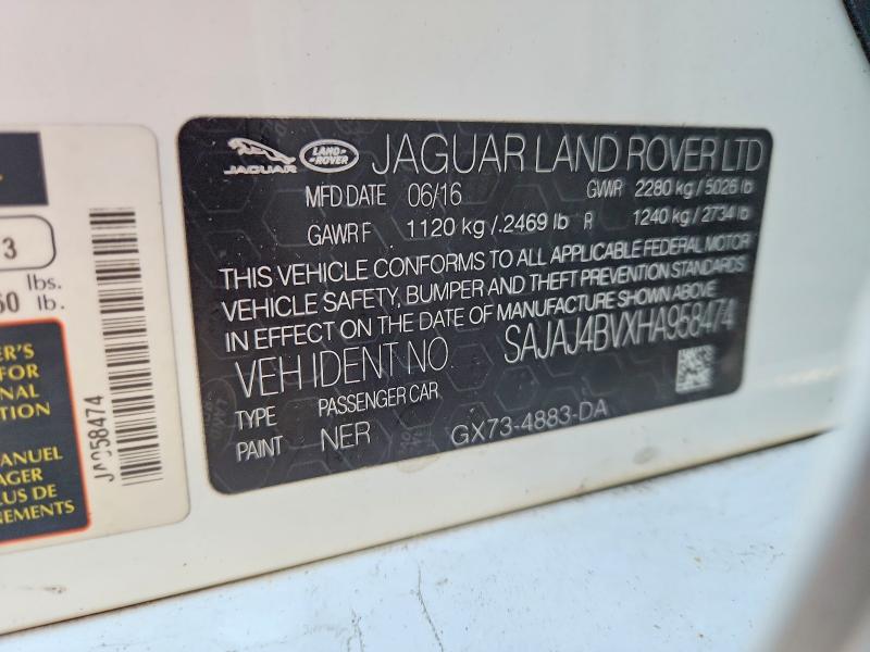 2017 Jaguar Xe მანქანა იყიდება აუქციონზე, vin: SAJAJ4BVXHA958474        , აუქციონის ნომერი: 68617226