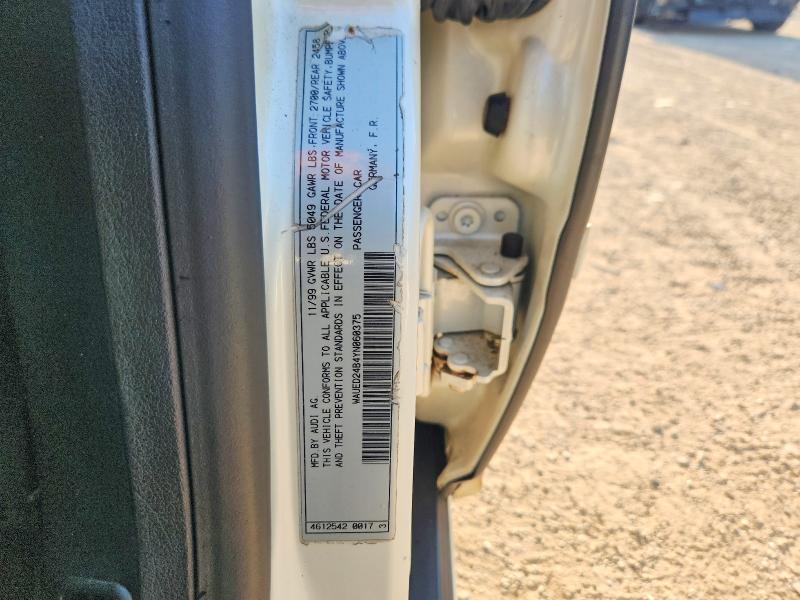 Продажа на аукционе авто 2000 Audi A6, vin: WAUED24B4YN060375, номер лота: 66850046