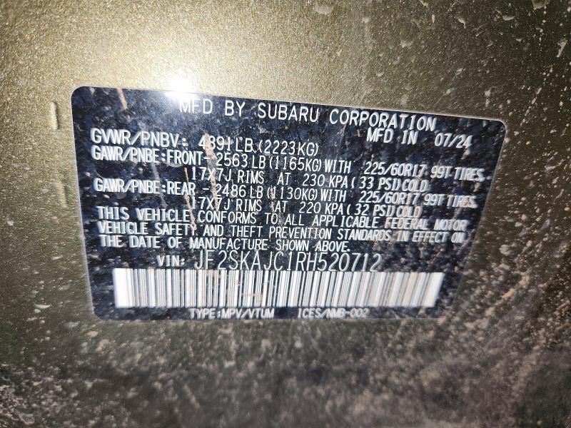 Продажа на аукционе авто 2024 Subaru Forester, vin: JF2SKAJC1RH520712, номер лота: 69435726