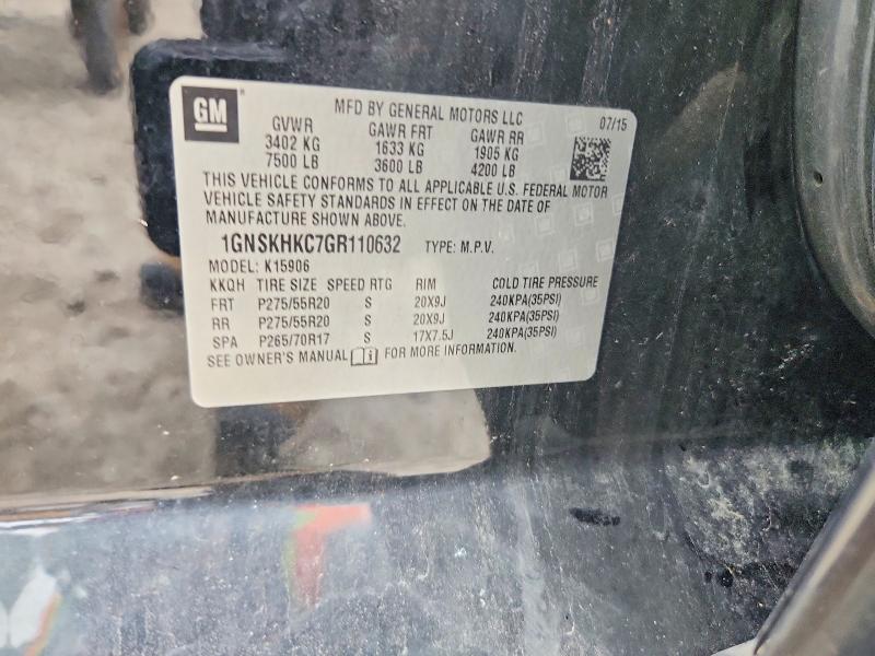 Aukcja sprzedaży 2016 Chevrolet Suburban, vin: 1GNSKHKC7GR110632, numer aukcji: 71440716
