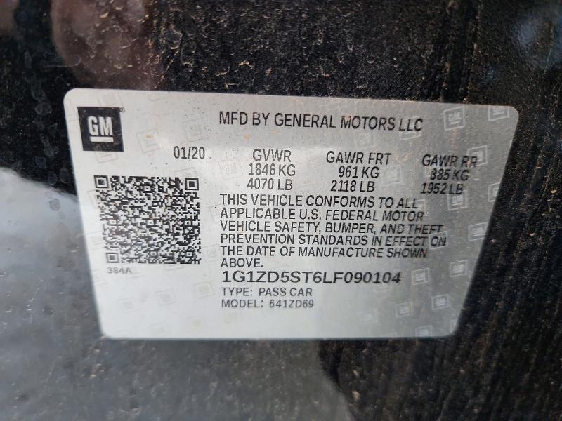 Продаж на аукціоні авто 2020 Chevrolet Malibu, vin: 1G1ZD5ST6LF090104, номер лоту: 67365046