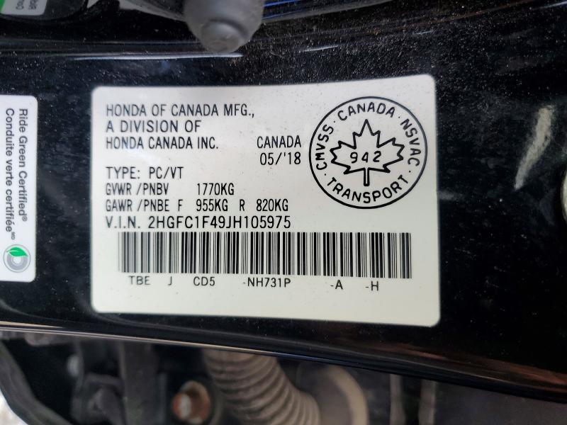 Aukcja sprzedaży 2018 Honda Civic, vin: 2HGFC1F49JH105975, numer aukcji: 69016586