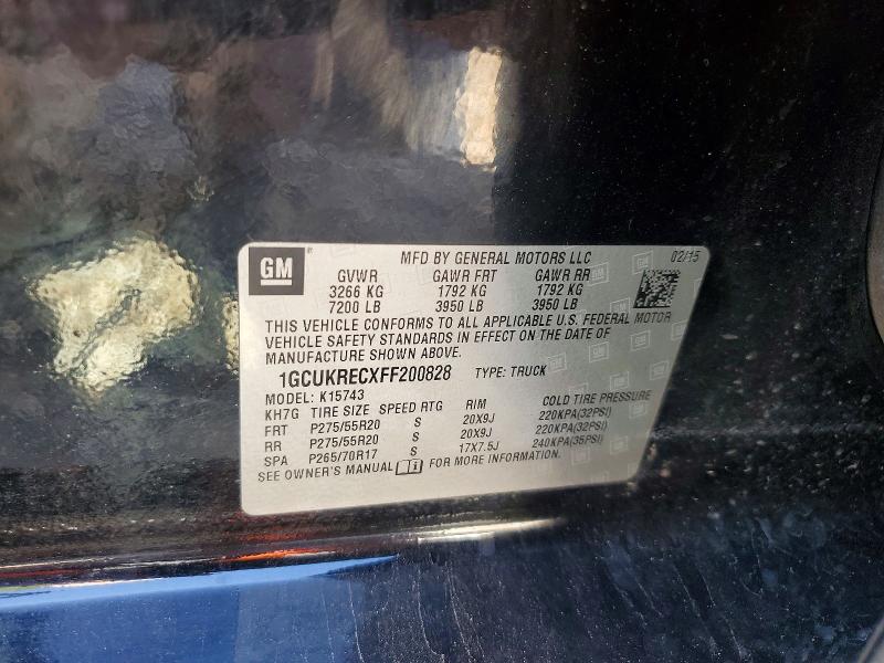 68459026 :رقم المزاد ، 1GCUKRECXFF200828 vin ، 2015 Chevrolet Silverado مزاد بيع