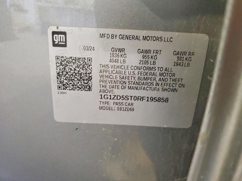 Aukcja sprzedaży 2024 Chevrolet Malibu, vin: 1G1ZD5ST0RF195858, numer aukcji: 70129216