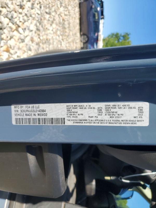 Aukcja sprzedaży 2020 Ram Promaster 3500, vin: 3C6URVJG3LE143964, numer aukcji: 67792196