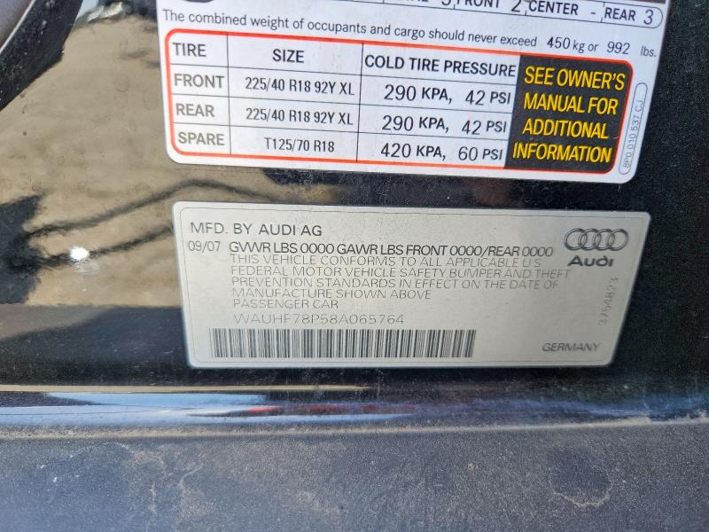 Продаж на аукціоні авто 2008 Audi A3, vin: WAUHF78P58A065764, номер лоту: 67361786